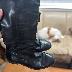 Frye Black Leather Heeled Boots